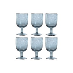 Set de Copas Home ESPRIT Azul Cristal 300 ml 8 x 8 x 14 cm (6 Unidades)