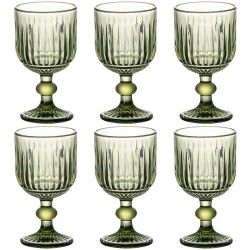 Set de Copas Home ESPRIT Verde Cristal 8 x 8 x 14,5 cm (6 Unidades)