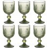 Set of cups Home ESPRIT Green Crystal 8 x 8 x 14,5 cm (6 Units)