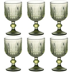 Set of cups Home ESPRIT Green Crystal 8 x 8 x 14,5 cm (6 Units)