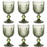 Set of cups Home ESPRIT Green Crystal 8 x 8 x 14,5 cm (6 Units)