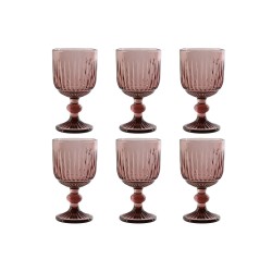 Set de Verres Home ESPRIT Rose Verre 8 x 8 x 14,5 cm (6 Unités)