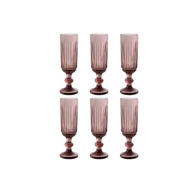 Set de Copas Home ESPRIT Rosa Cristal 6 x 6 x 18,4 cm (6 Unidades)