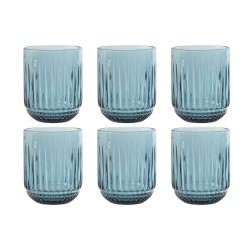 Set de Vasos Home ESPRIT Azul Cristal (6 Unidades)