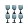 Set de Copas Home ESPRIT Azul Cristal 8,8 x 8,8 x 16,3 cm (6 Unidades)