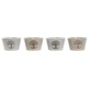 Bowl Home ESPRIT White Beige Stoneware 570 ml 13 x 13 x 8 cm (4 Units)