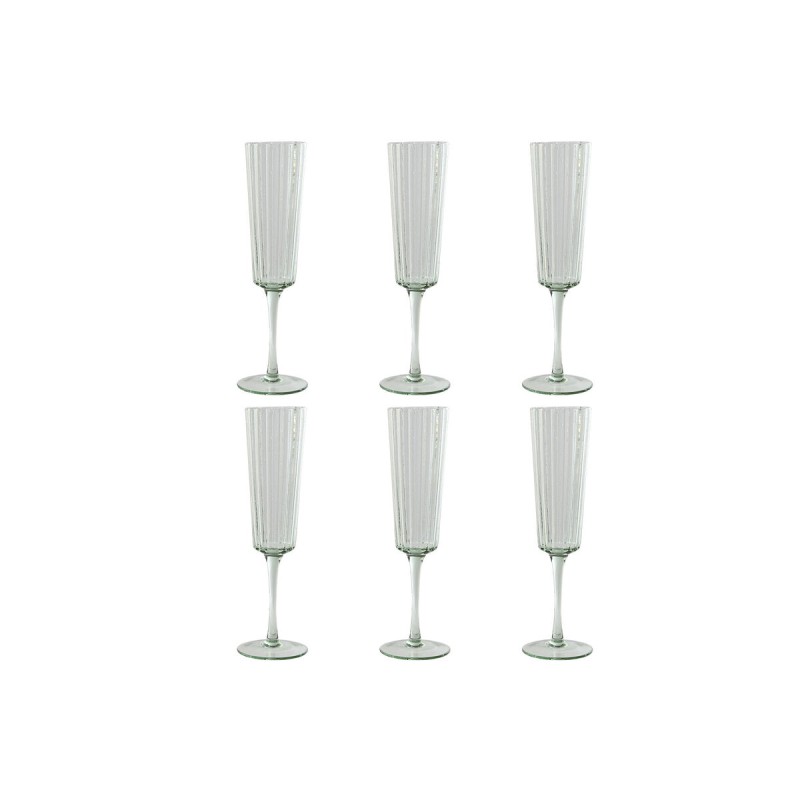 Set de Copas Home ESPRIT Verde Cristal 6 x 6 x 23,7 cm (6 Unidades)