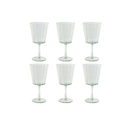 Set of cups Home ESPRIT Green Crystal 9 x 9 x 17,8 cm (6 Units)