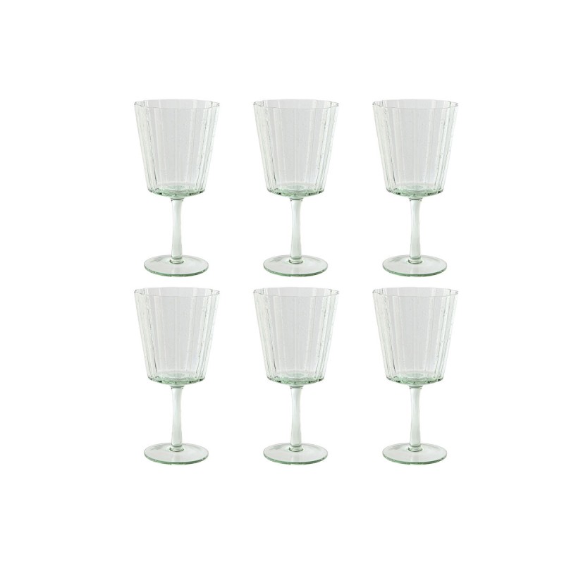 Set de Copas Home ESPRIT Verde Cristal 9 x 9 x 17,8 cm (6 Unidades)