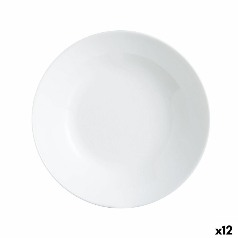 Plato Hondo Luminarc Zelie Blanco Vidrio Ø 20 cm (12 Unidades)