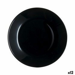 Dessert dish Luminarc Zelie Negro Black Glass Ø 18 cm (12 Units)