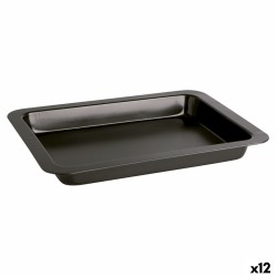 Baking tray Quid Sweet Grey Black Metal 36 x 24 x 4 cm (12 Units)