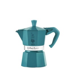 Cafetera Italiana Bialetti Moka Express Winter Wonderland Turquesa Plateado Aluminio 3 Tazas