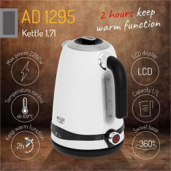 Kettle Adler White Stainless steel 2200 W 1,7 L