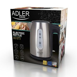 Hervidor Adler AD 1273 Negro Plateado Avellana Acero Inoxidable 1200 W 1 L