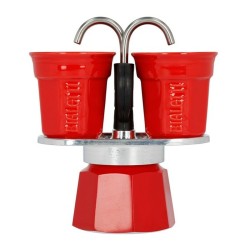 Cafetera Italiana Bialetti Rojo Aluminio 100 ml 2 Tazas