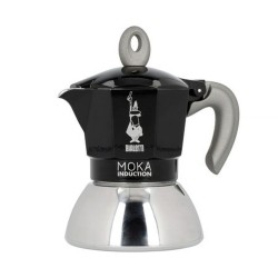 Cafetera Italiana Bialetti Moka Induction Negro Acero Inoxidable Aluminio 100 ml 2 Tazas