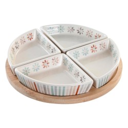 Plateau apéritif DKD Home Decor 21,5 x 21,5 x 1 cm Multicouleur Grès