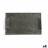 Plateau apéritif Quid Mineral Gres Noir Céramique 30 x 18 cm (6 Unités)