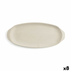 Bandeja de Aperitivos Quid Mineral Gres Beige Cerámica 13 x 30,5 cm (8 Unidades)