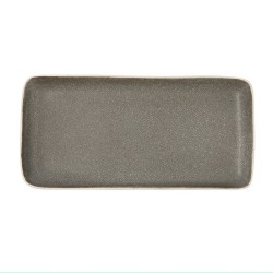 Bandeja de Aperitivos Bidasoa Gio Rectangular Gris 28 x 14 cm Cerámica (4 Unidades)