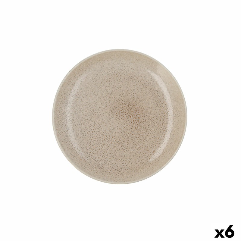 Assiette plate Ariane Porous Céramique Beige Ø 27 cm (6 Unités)