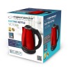 Kettle Esperanza EKK113R Black Red Stainless steel Plastic 1800 W 1,8 L