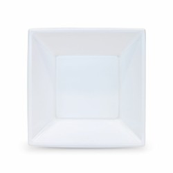 Set of reusable plates Algon Squared White Plastic 18 x 18 x 4 cm (24 Units)