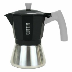 Italian Coffee Pot Quttin Aluminium Steel 9 Cups 450 ml (6 Units)