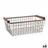 Multi-purpose basket Bidasoa Tiara Steel Copper 32 x 26 x 8 cm (6 Units)