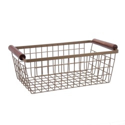 Multi-purpose basket Bidasoa Tiara Steel Copper 32 x 26 x 8 cm (6 Units)