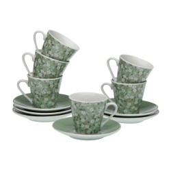 Juego de Tazas de Café Versa Flores 6 Unidades Porcelana