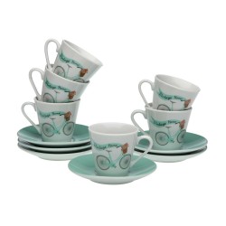 Juego de Tazas de Café Versa Bicicleta 6 Unidades Porcelana