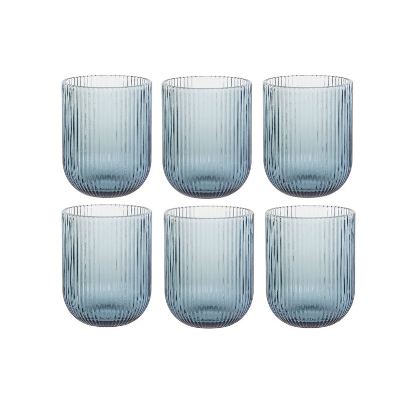 Set of glasses DKD Home Decor Blue Crystal 240 ml (6 Units)