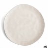 Plato Llano Bidasoa Cosmos Blanco Cerámica 26 cm (12 Unidades)