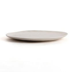 Flat Plate Bidasoa Cosmos White Ceramic 26 cm (12 Units)