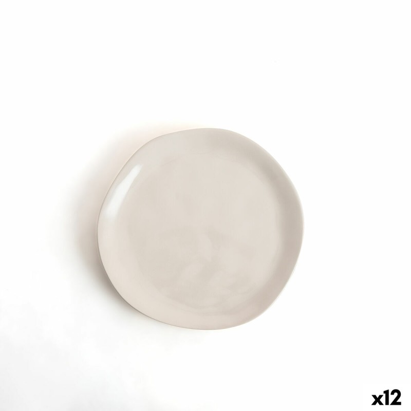 Plato de Postre Bidasoa Cosmos Blanco Cerámica Ø 20 cm (12 Unidades)