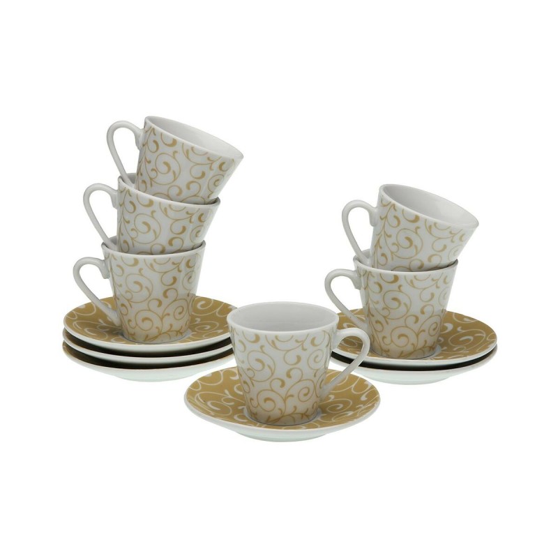 Set of 6 Cups with Plate Versa Serpentine Porcelain