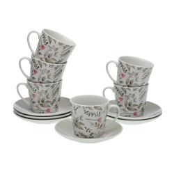 Jeu de 6 tasses avec plat Versa Caprice Porcelaine