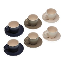 Juego de 6 Tazas con Plato Versa Gres