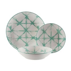 Assiettes Versa Pompeia Turquoise Porcelaine 18 Pièces