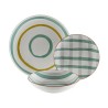 Assiettes Versa Anette Turquoise Porcelaine 18 Pièces