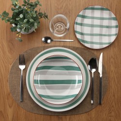 Assiettes Versa Anette Turquoise Porcelaine 18 Pièces