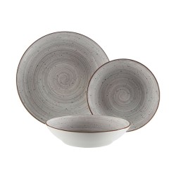 Vajilla Versa Alba Gris Porcelana 18 Piezas